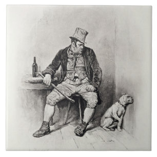 Bill Sykes and his dog, from 'Charles Dickens: A G Ceramic Tile