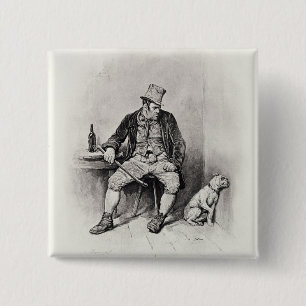 Bill Sykes and his dog, from 'Charles Dickens: A G Pinback Button