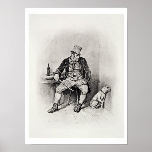 Bill Sykes and his dog from Charles Dickens A G Poster