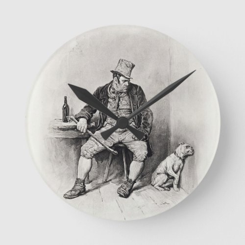 Bill Sykes and his dog from Charles Dickens A G Round Clock