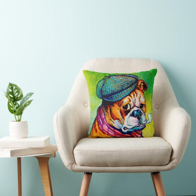 Bill Sykes by Louis Wain  Throw Pillow (Chair)
