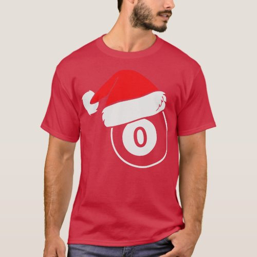 Billard Ball Santa Christmas Hat  T_Shirt