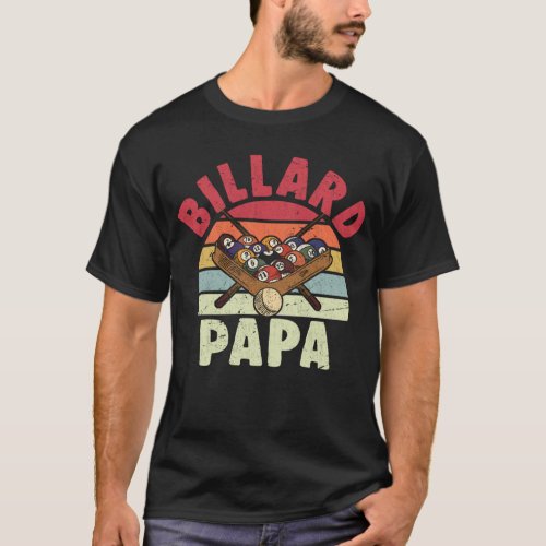 Billard Papa 8 Ball Player Dad T_Shirt