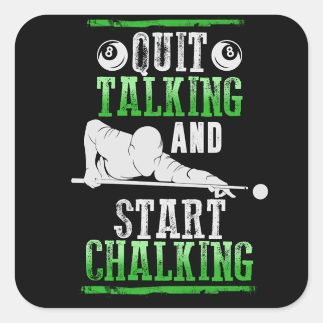 Billard Style Square Sticker (Front)