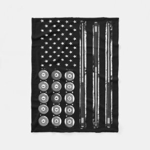Billard Usa America Flag Pool Billiards Fleece Blanket