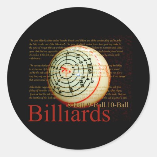 Billards Classic Round Sticker