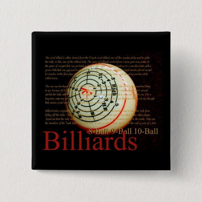 Billards Pinback Button (Front)