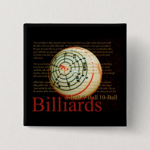 Billards Pinback Button