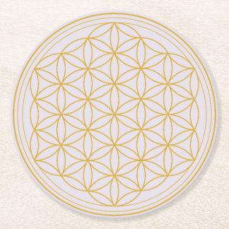 Billboard Flower of Life Round Paper Coaster