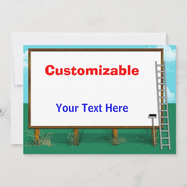 Billboard Greeting - Customizable, Blank Back Card (Front)