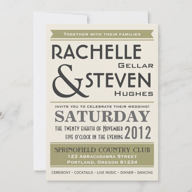 Billboard Wedding Collection Invitation (Front)