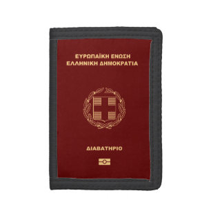Billetera Passport Greece Trifold Wallet