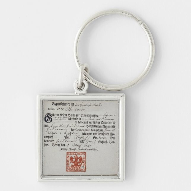 Billeting voucher, 1759 keychain (Front)