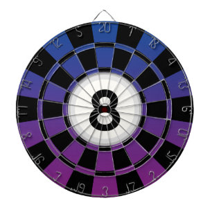 Billiard 8 Ball Design - Ombre Blue Purple & Black Dart Board