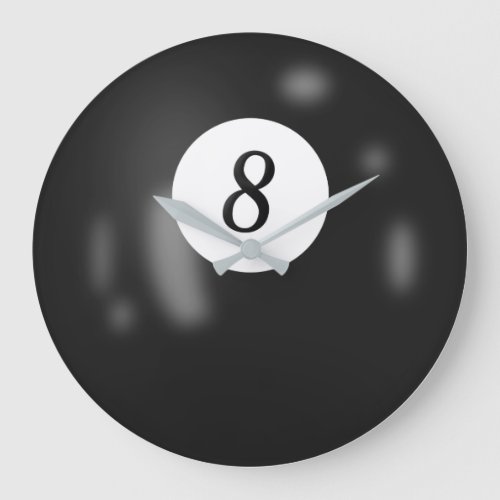 Billiard 8 Ball Large Clock