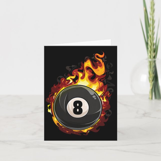 Billiard 8 Ball Player Pool Billiards Snooker Cue  Card (Front)