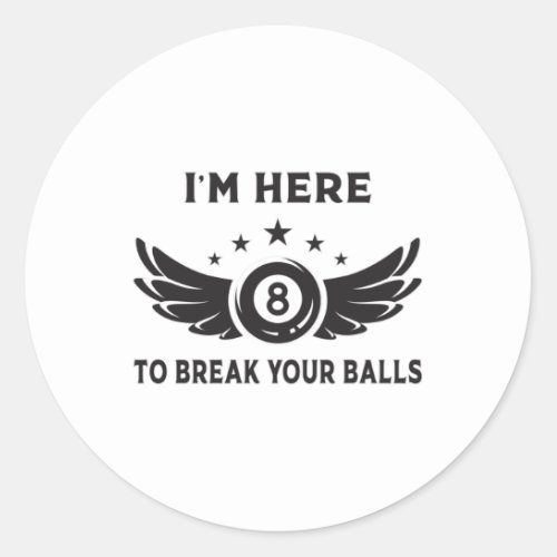 Billiard 8 Ball Snooker Billiards Funny Gift Idea Classic Round Sticker