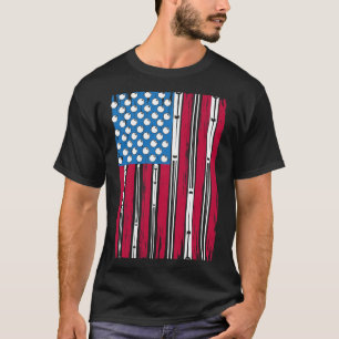 Billiard and American Flag made for a Pool Billiar T-Shirt