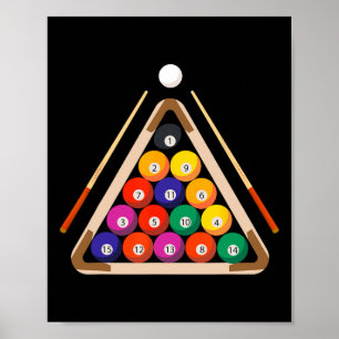 Billiard And Stick Billiards Pool Player  Poster
