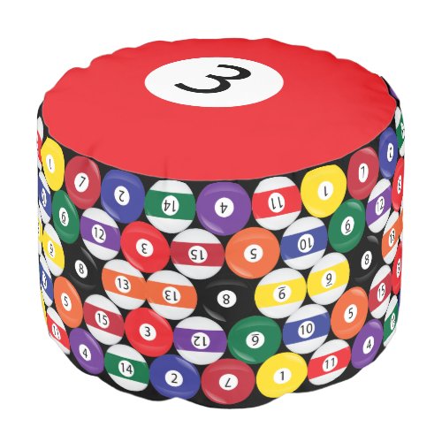 Billiard Ball 3 Collect all 15 Pouf