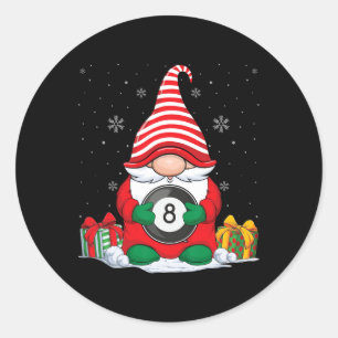 Billiard Ball Christmas Gnomes Cute Billiard Ball Classic Round Sticker