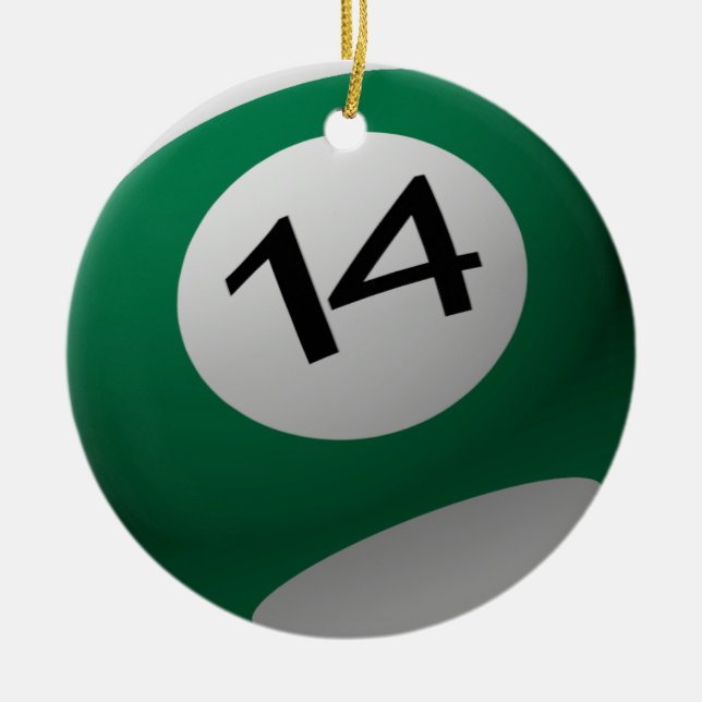 BILLIARD  BALL CHRISTMAS ORNAMENT 14 (FOURTEEN) (Front)