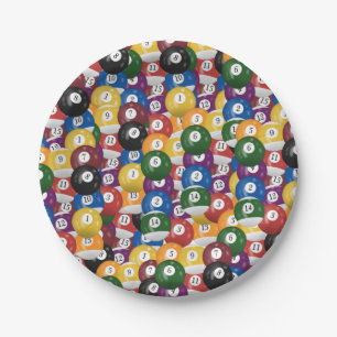 Billiard Ball Collection Paper Plates
