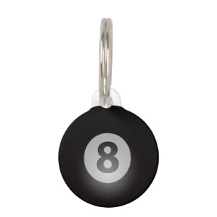 Billiard Ball Eight Ball Pet ID Tag