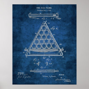 Billiard Ball Frame Patent no. 3 Pool Room Decor