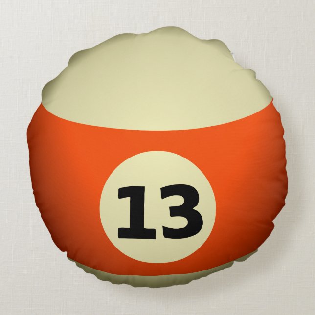 Billiard ball number 13 round pillow (Back)