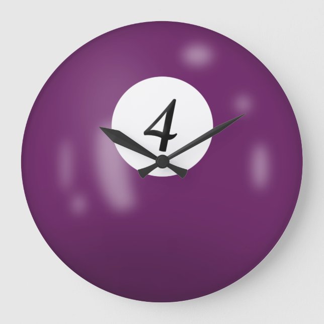 Billiard Ball Number 4 Large Clock (Front)