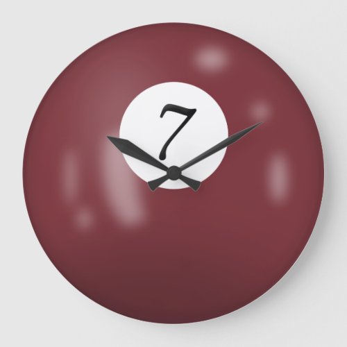 Billiard Ball Number 7 Large Clock