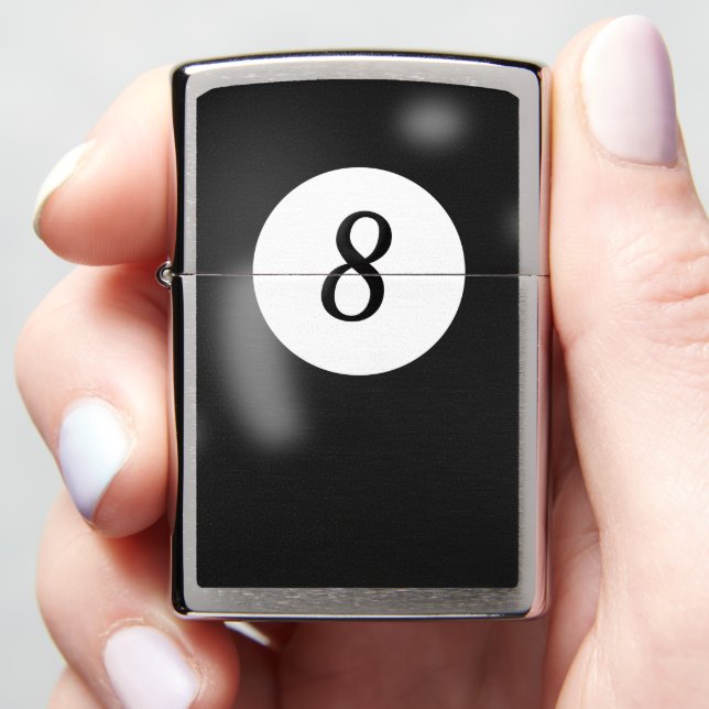 Billiard Ball Number 8 Zippo Lighter (In Hand)