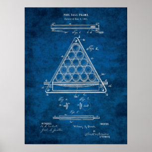 Billiard Ball Patent Art #3 Rec Room Wall Art