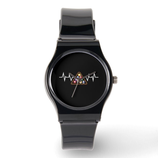Billiard Ball Rack Heartbeat Watch (Front)