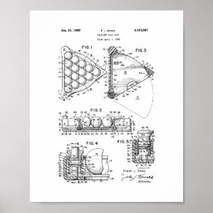 Billiard Ball Rack Patent Poster