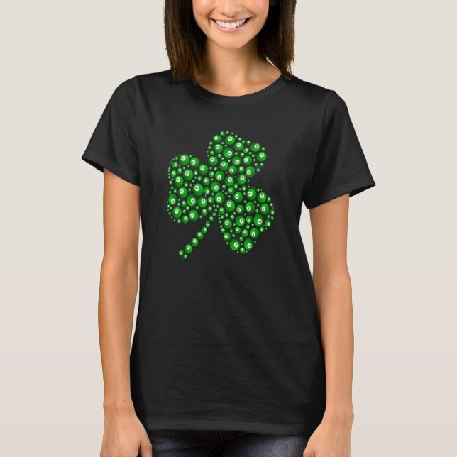 Billiard Ball Shamrock Leaf St Patrick's Day Men B T-Shirt (Front)