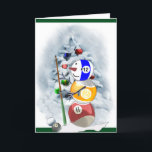 Billiard Ball Snowman Christmas Holiday Card<br><div class="desc">Cue ball snowman is adorable on lots of fun Christmas merchandize. Great gift ideas for lovers of the game of billiards.</div>