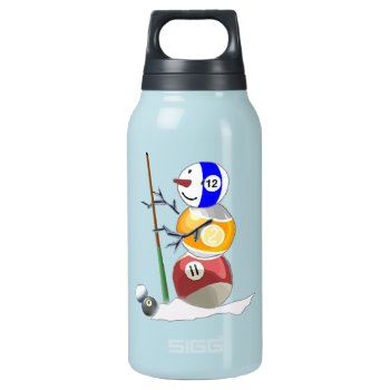 Billiard Ball Snowman Insulated Water Bottle by TheSportofIt at Zazzle