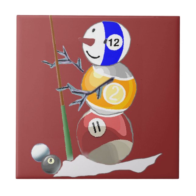 Billiard Ball Snowman Tile (Front)