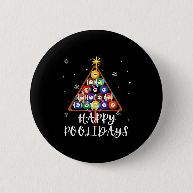 Billiard Ball Xmas Tree Ol Billiards Christmas  Button (Front)