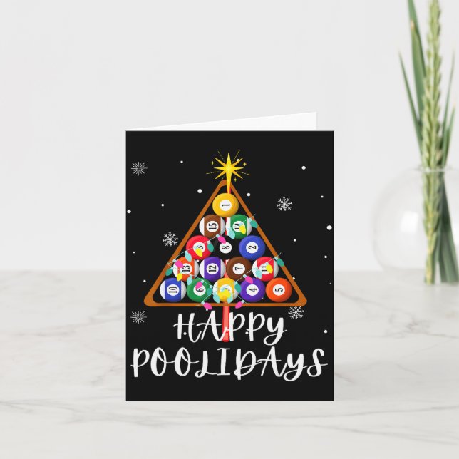 Billiard Ball Xmas Tree Ol Billiards Christmas  Card (Front)