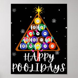 Billiard Ball Xmas Tree Ol Billiards Christmas T S Poster