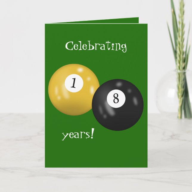 Billiard Balls 18th birthday Card (Front)