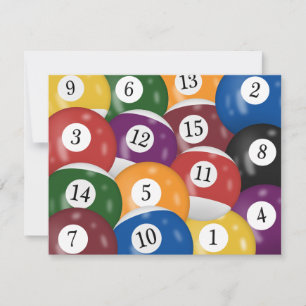 Billiard Balls 22nd Birthday Invitation