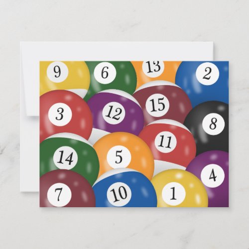 Billiard Balls 31st Birthday Invitation