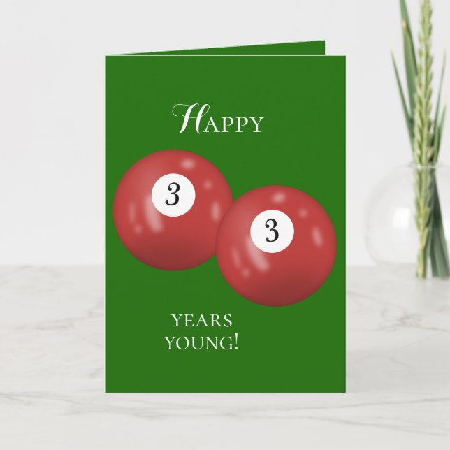 Billiard Balls 33rd birthday Card (Front)