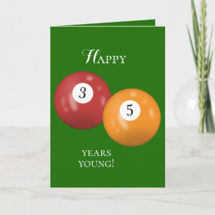 Billiard Balls 35th birthday Card
