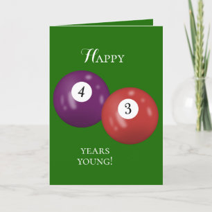 Billiard Balls 43rd birthday Card