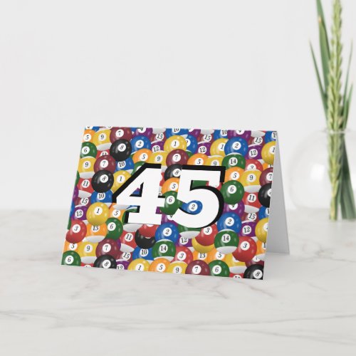 Billiard Balls 45th birthday Card